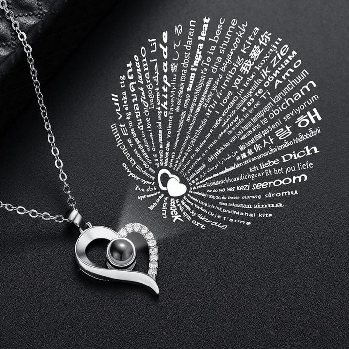 I Love You in 100 Languages Necklaces - With Long Lasting Preserved Rose - To My Love