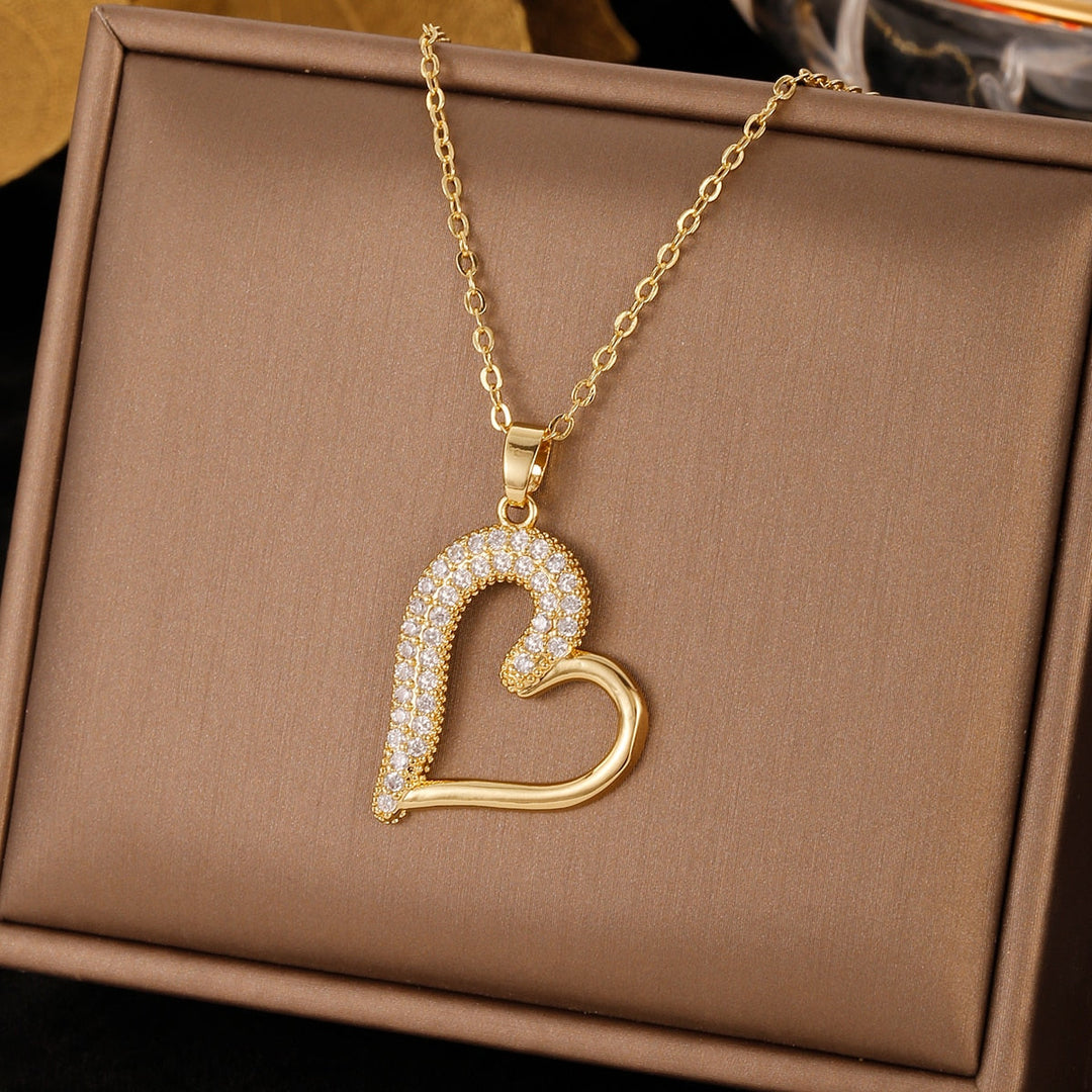 Heart Crystal Charm Necklace