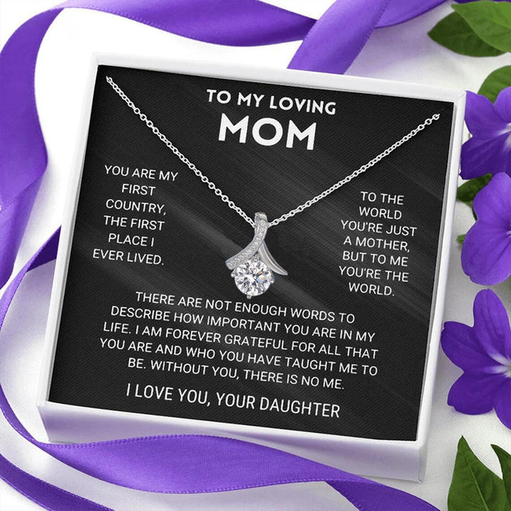 Mom - You're The World - Necklace Gift From Daughter