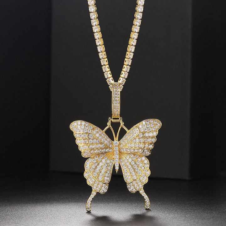 Butterfly Passion Tennis Necklace Gold